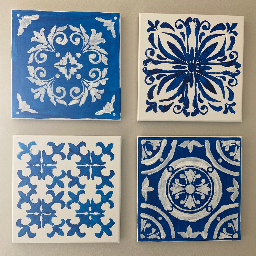 Hand painted talavera style decor